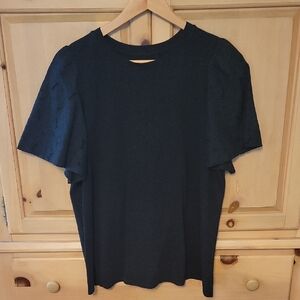 Black Eyelet Tee